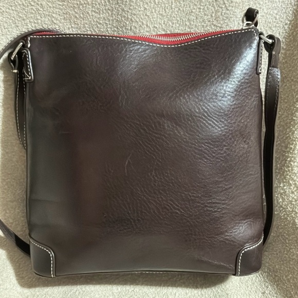 GUC Dooney & Bourke Expresso Florentine Leather Top Zip Crossbody - Picture 2 of 8